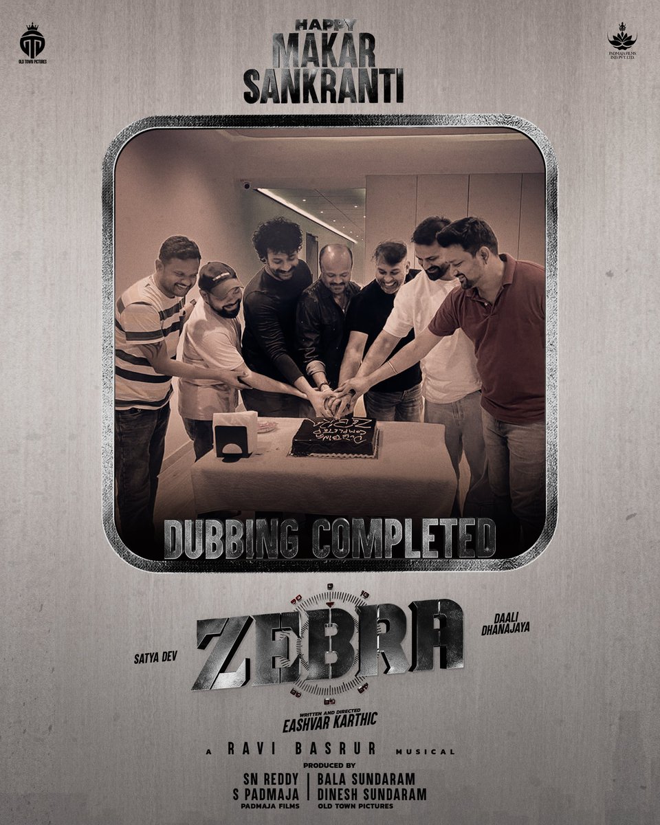 #Zebra dubbing completed 🎙️

 "Happy Makar Sankranti"

<a href="/ActorSatyaDev/">Satya Dev</a> <a href="/Dhananjayaka/">Dhananjaya</a> @EashvarKarthic <a href="/SNReddy09/">S N Reddy</a> <a href="/padmajafilms_/">padmajafilms</a>  <a href="/RaviBasrur/">Ravi Basrur</a>
<a href="/priya_Bshankar/">Priya BhavaniShankar</a> <a href="/JeniPiccinato/">Jeniffer Piccinato</a> <a href="/amrutha_iyengar/">Amrutha Iyengar</a> <a href="/BalaSundaram_OT/">Bala Sundaram</a> <a href="/OldTownPictures/">Old Town Pictures</a>   @DOPsathya @anilkrish88 <a href="/Debore_/">Debore</a>
