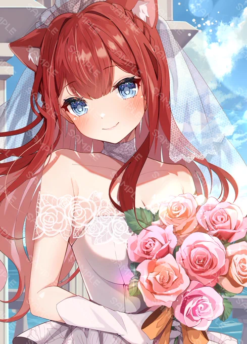 【 報告 】 華房とろふさん( #HanabusaTorofu )の3周年記念イラストを担当させて頂きました…!ウェディングドレスのデザインもさせていただき、楽しかったです改めて3周年おめでとうございます!!#とろふぁーと 