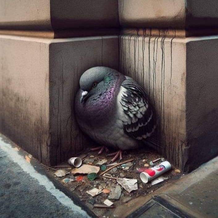 DERVIEMOO's tweet photo. A lot of you despise me,
And I don't understand why.
I eat what you throw on the ground,
Because I have no choice. 
Water is harder and harder to find.
Do you know what it takes to survive 
Please don't scare me or hurt me😭

#belindtoallkinds 🩶🐦 https://t.co/z1CqiKzWsB