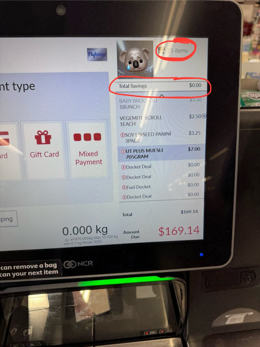 immy_kb's tweet photo. @Coles two bags of groceries ($170) &amp; not a single register with a human to process my purchases from ✨your✨ business …. Too many items for express checkout = self service is the only option. At least give us a self serve discount 🥲🥲🥲 #customerservice ? #australia https://t.co/1N7qUpmrYo