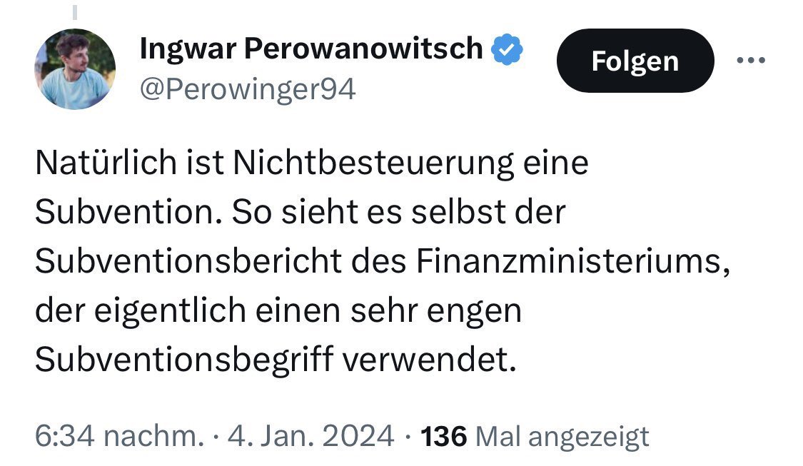 Und deswegen stehen <a href="/Perowinger94/">Ingwar Perowanowitsch</a> und ich gemeinsam für eine Fahrradsteuer ein! Das Fahrradprivileg muss enden. Subventionen dürfen nicht Grundlage von Mobilität sein.

#FahrradsteuerJetzt