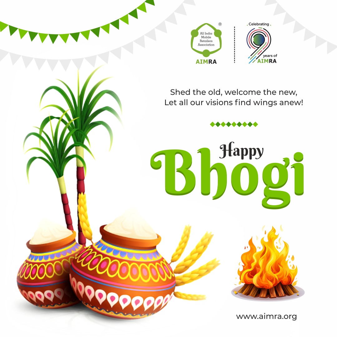 AimraIndia's tweet photo. On this auspicious day of Bhogi, let's celebrate the spirit of togetherness and love. Wishing you and your family a Happy Bhogi! 🎉 
#BhogiFestival #FestivalofIndia #Celebration #Togetherness #FestivalVibes❤️ https://t.co/Qz4k8T5JVD