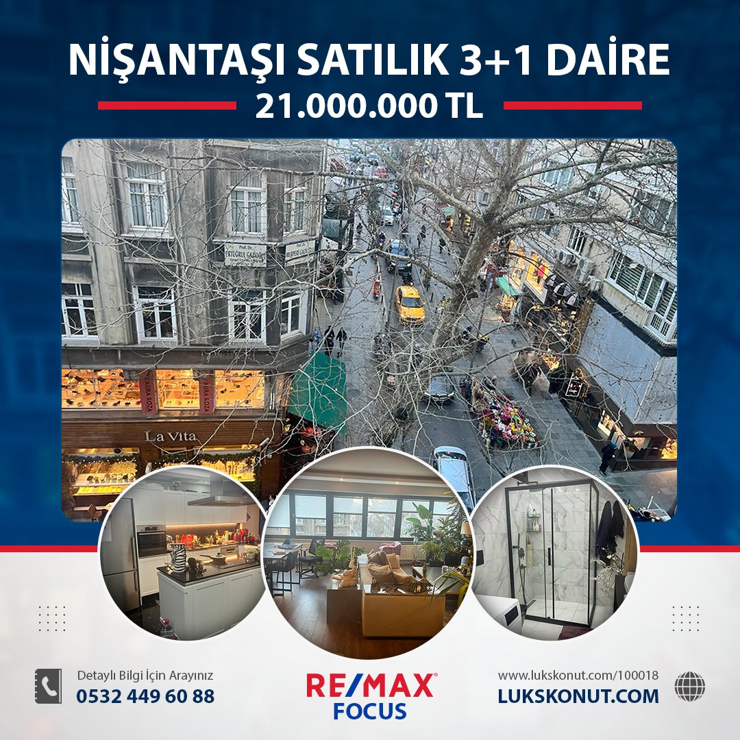 Nişantaşı Valikonağı Caddesi Satılık 3+1 160m² Daire.
lukskonut.com/100018

#remax #remaxtürkiye #remaxturkiye #emlak #gayrimenkul #istanbul #şişli #nişantaşı #satılıkdaire #satilikdaire #lukskonut #lükskonut #coldwell #coldwellbanker #century21 #turyap #kellerwilliams
