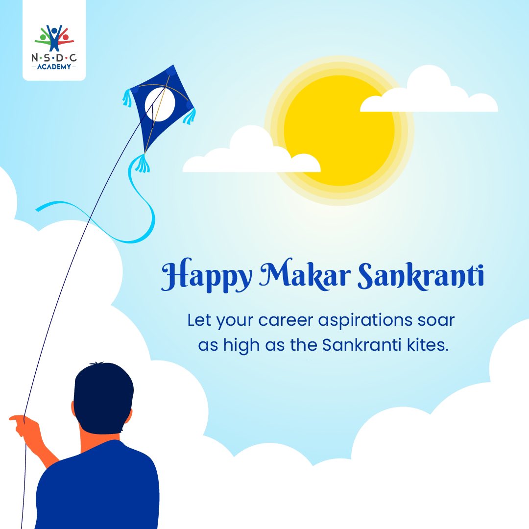 NsdcAcademy's tweet photo. Here's to reaching new heights together - in skills, in careers and in life. Happy Makar Sankranti from all of us at NSDC Academy! Let's make this year a soaring success.
@NSDCINDIA
#nsdc #nsdcacademy #edtech #makarsankranti #upskilling #reskilling #learningprograms https://t.co/a9UqIgmcHT