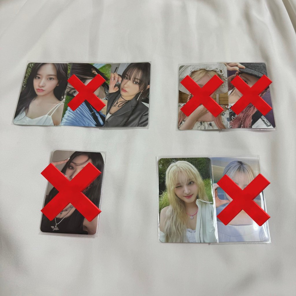 yqll0's tweet photo. @00【買取/譲渡/交換】 IVE ガウル 가을

求┊ 1枚目画像
譲┊ 買取or交換2枚目画像 ユジン リズ

記載前後の値段で検討
譲渡の場合お値段ご提示お願いします。
PayPay送金、メルペイのみ可
郵送のみ📮

お心当たりございましたお気軽にお声掛けください🙇🏻‍♀️ https://t.co/LFaIuhdd3c