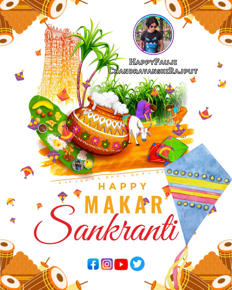 HappyOfficial0's tweet photo. HᴀᴘᴘʏFᴀᴜᴊɪCʜᴀɴᴅʀᴀᴠᴀɴsʜɪRᴀᴊᴘᴜᴛ
 के तरफ मकर संक्रांति हार्दिक शुभकामनाएं 
#makarsakranti #makarsankranti2024 https://t.co/8fF1gkXTXM