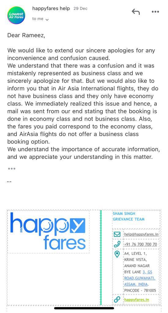 imjstadreamer's tweet photo. @HappyFaresindia Corrected - No more refunds, just fraud!

With HappyFares, your plans will literally ust be your dreams. We will change your booking class from Business Class to Economy anytime hassle-free and won’t provide a refund with our no refund policy. Book now and let the scam begin. https://t.co/nNvpcrBNIc