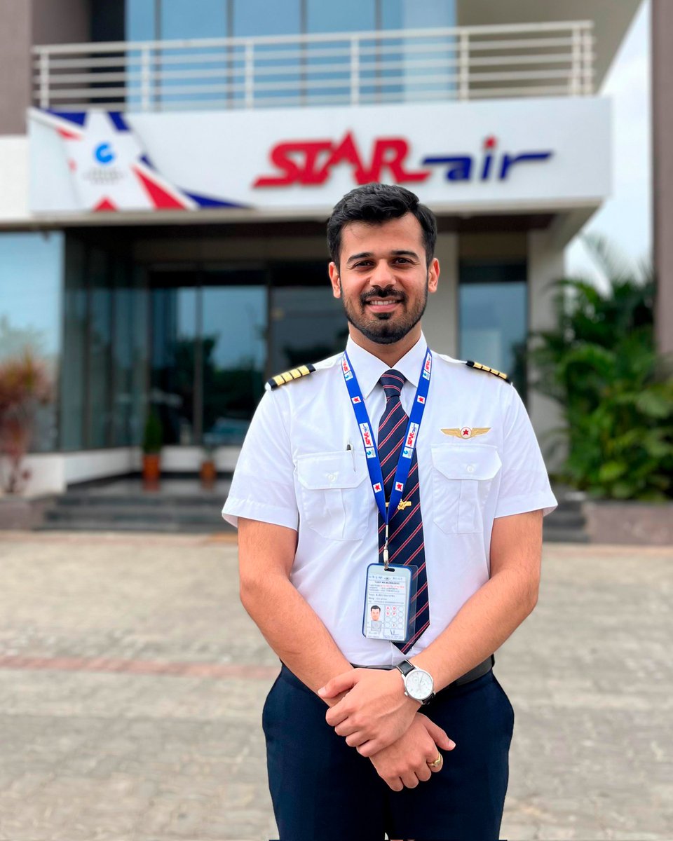 OfficialStarAir's tweet photo. Right seat to left seat, in 3 years! Karan Gera joined Star Air in December 2020 as a First Officer and was recently promoted to Captain, in what may be the fastest transition from a First Officer to Captain in the country.
#KnowYourCrew #ConnectingRealIndia #StarAir #Embraer https://t.co/wPl3xdcwHY