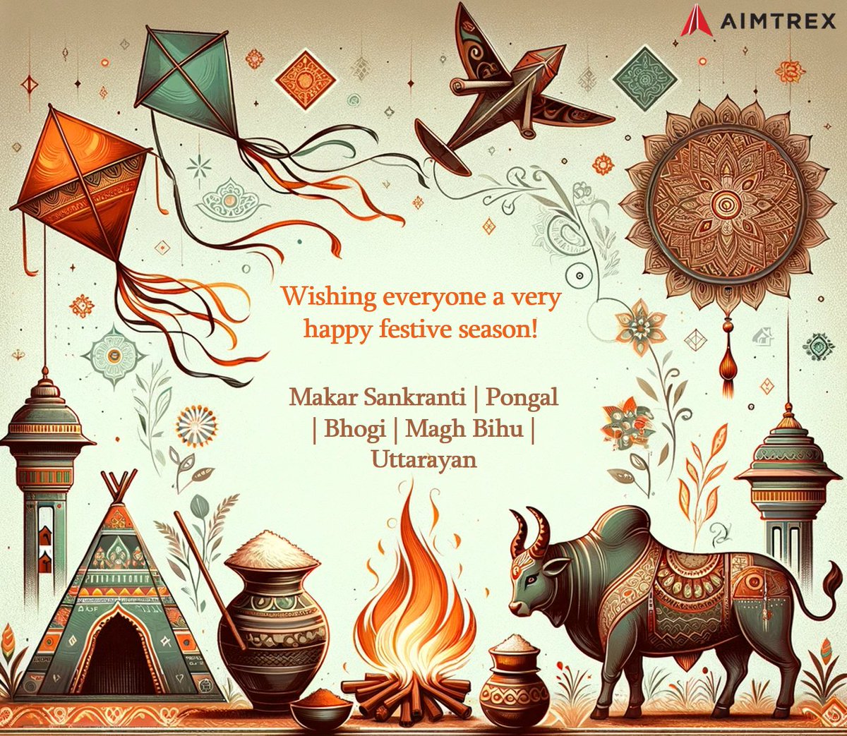 aimtrex's tweet photo. Celebrating Unity in Diversity! Best wishes to all on the festive occasion of Makar Sankranti, Pongal, Bhogi, Magh Bihu and Uttarayan! 
Wishing everyone a harvest of joy and prosperity!
#FestiveSeason #CulturalHeritage https://t.co/TCNeQVQjyH