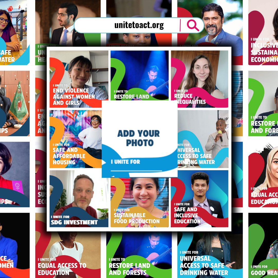 We're stronger together! 💪 Join millions of people taking action on the #SDG Global Map through the ACTivator! Show your commitment to uniting to act for the #SDGs. UNITE to #ACT4SDGs TODAY! unitetoact.org/photowall/