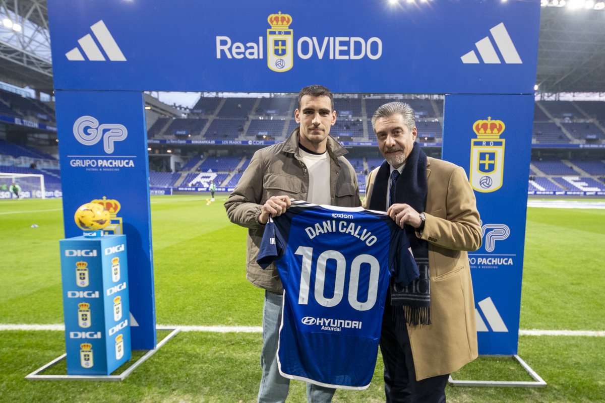 Felices 1⃣0⃣0⃣ <a href="/DaniCalvo14/">Dani Calvo</a> 

1⃣2⃣ Mañana lo celebramos con sorteo, oviedistas 🎁🫵

#RealOviedo  🔵⚪