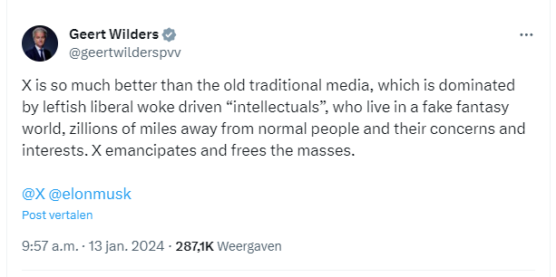 erikpjverweij's tweet photo. I love how this guy has one interaction with Elon Musk and then starts opeens heel pretentieus to tweet in English om daarna weer te mekkeren over op hol geslagen globalisering. https://t.co/f2psBN8DbS
