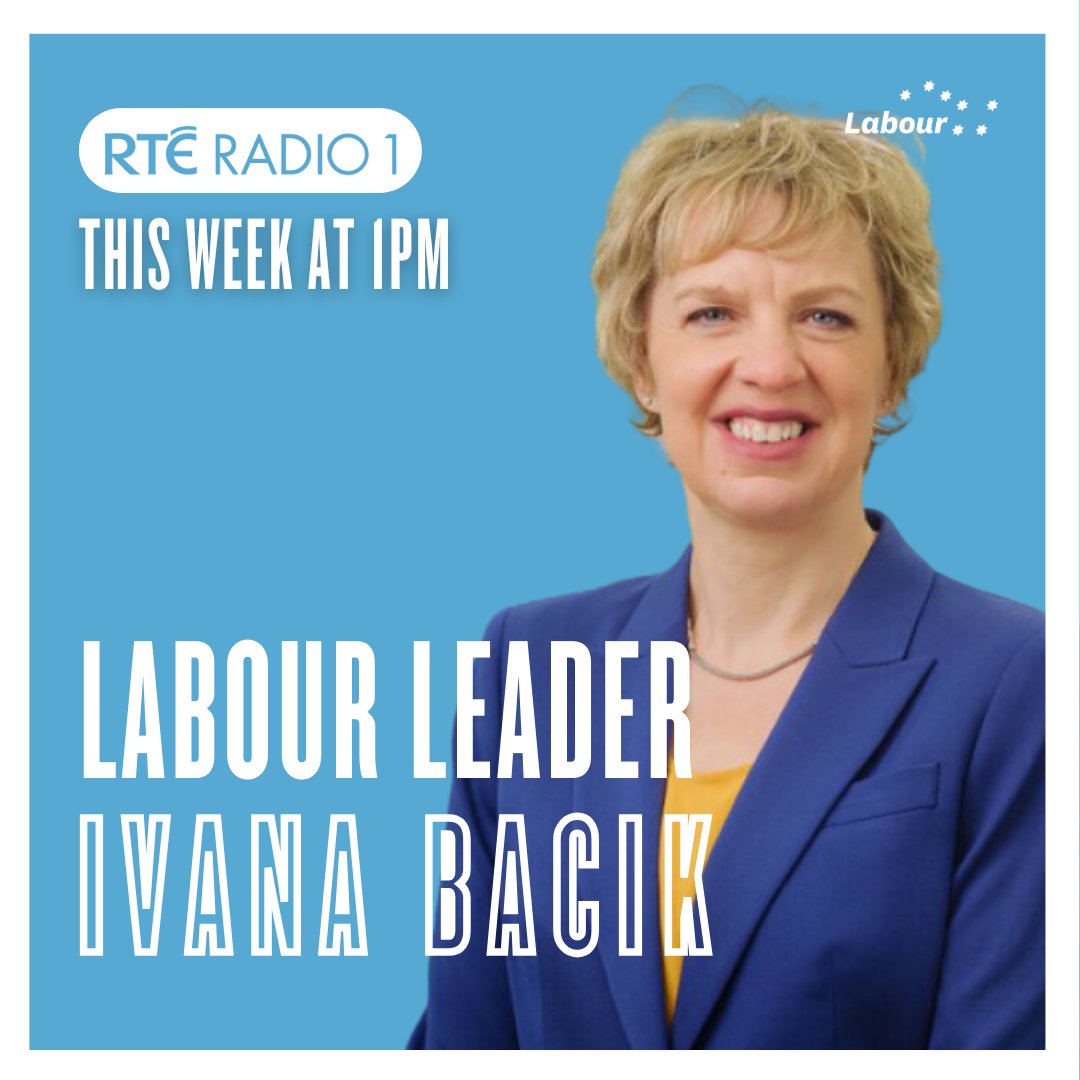 The Labour Party (@labour) on Twitter photo 📻️ Labour leader <a href="/ivanabacik/">Ivana Bacik</a> will join <a href="/thisweekrte/">This Week RTÉ</a> after 1pm today to outline Labour's plans for the year ahead.
Listen live 👉️rte.ie/radio/radio1/
#AnIrelandThatWorks 🌹 📻️ Labour leader <a href="/ivanabacik/">Ivana Bacik</a> will join <a href="/thisweekrte/">This Week RTÉ</a> after 1pm today to outline Labour's plans for the year ahead.
Listen live 👉️rte.ie/radio/radio1/
#AnIrelandThatWorks 🌹