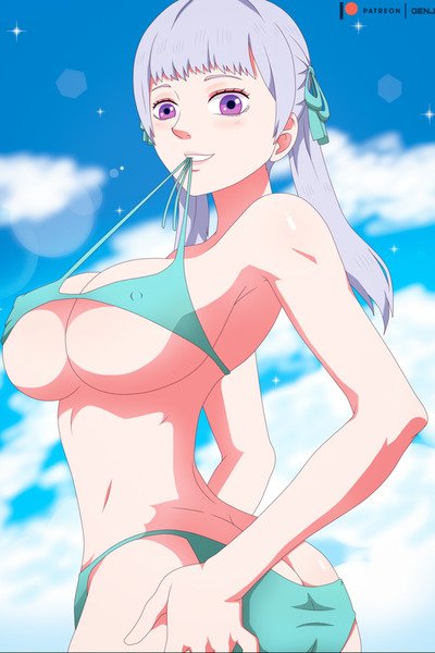 "What are you looking at?? of course this isn't a new bikini!! I've had one for a long time and I love it!!"  

She said as she saw the reader staring at her as she a.  Wearing a slightly older bikini that showed more of her body