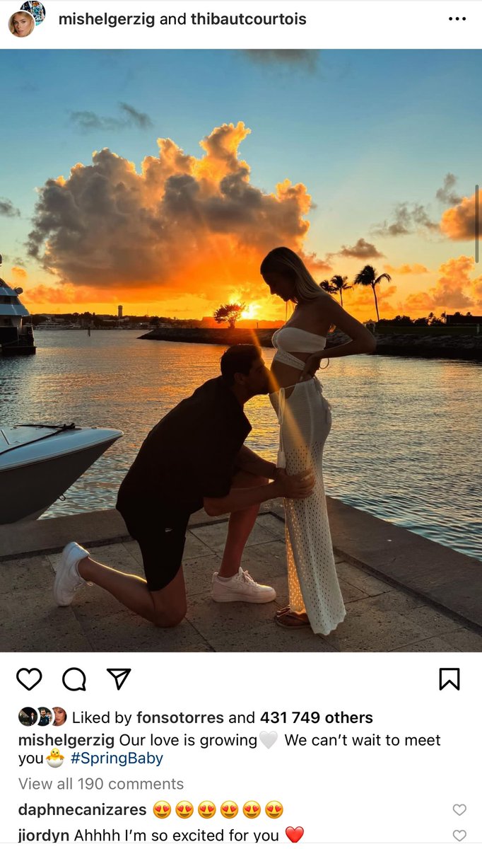 Courtois and wife are expecting a baby. Congratulations 👼🏻