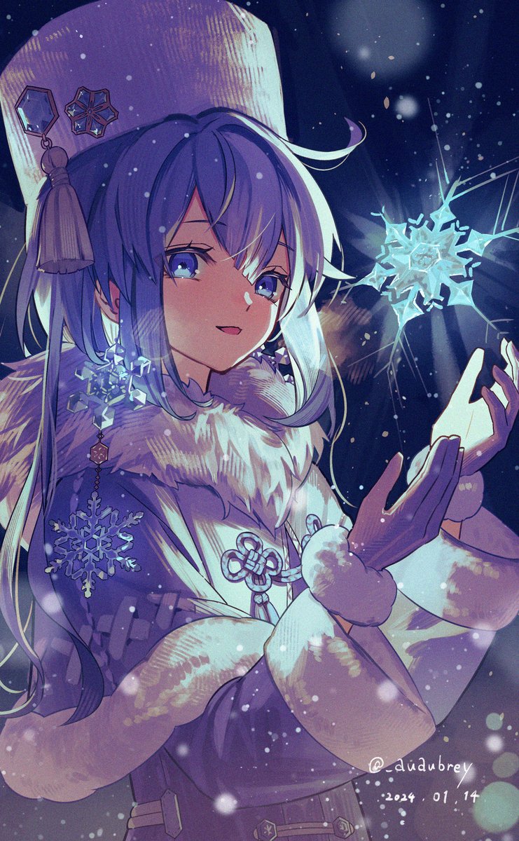 「雪の結晶がキラキラの宝石だったら」|おーぶりーのイラスト