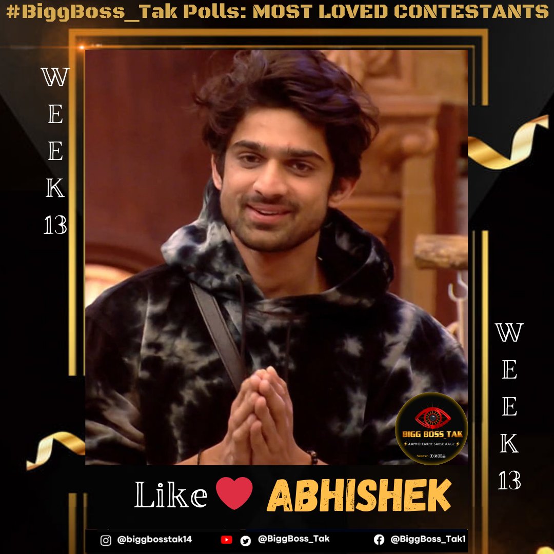BiggBoss_Tak's tweet photo. #BiggBoss_Tak Poll: #BB17 Contestants Weekly Ranking (Week-13)

Like ❤️ If you're supporting #AbhishekKumar in #BiggBoss17 

Poll to end Tomorrow (Monday) 11 pm

#BB17WithBiggBoss_Tak https://t.co/WNO2Y36WJh