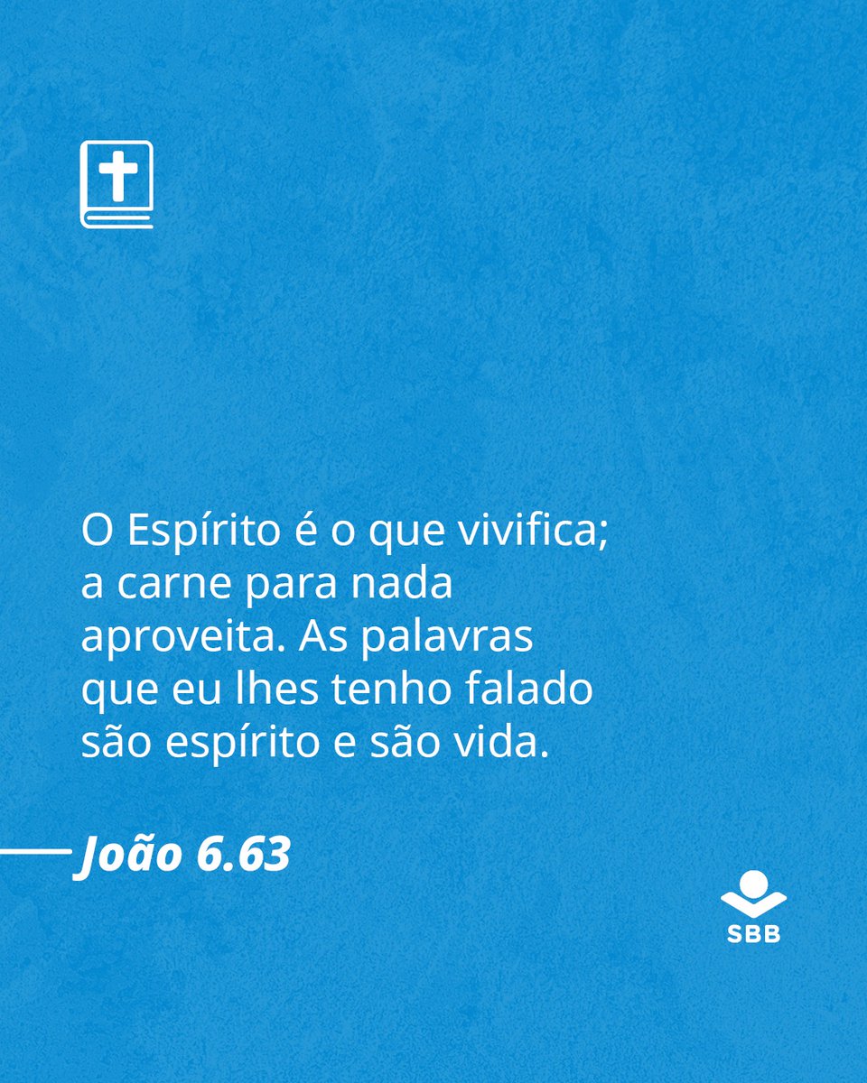 "O Espírito é o que vivifica; a carne para nada aproveita. As palavras que eu lhes tenho falado são espírito e são vida."

📖 João 6.63
Confira na Bíblia Dia e Noite – 365 dias com a Palavra.
#SBB #leiaabíblia #bíbliaNAA #semeandoaPalavra #reflexao
