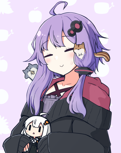 紲星あかり ,結月ゆかり 「結月ゆかりさん立ち絵素材進捗です。メタルマカロンを頬張るジャンガリアンハムスター」|木屑@デザフェスvol.57【両日 G-141】東京ビッグサイト南ホール 5/20-21のイラスト