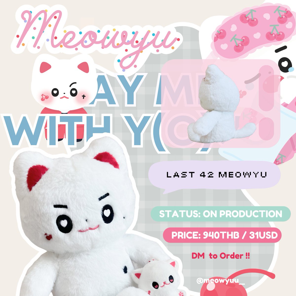 meowyuu_'s tweet photo. —  pls kindly repost 🦋
wts !! pre-order meowyu 🍒

NCT Yuta meowyu 40cm doll 

🧸 940thb / 31usd
💌 thai address shipping 45thb

🗯️ status: on production 

⁃ Very welcome G.O | International -
: 🛒 dm to check stock and order

#YUTA #유타 #ユウタ #yutadoll #meowyuu  #ミャウユウ ◞♡
