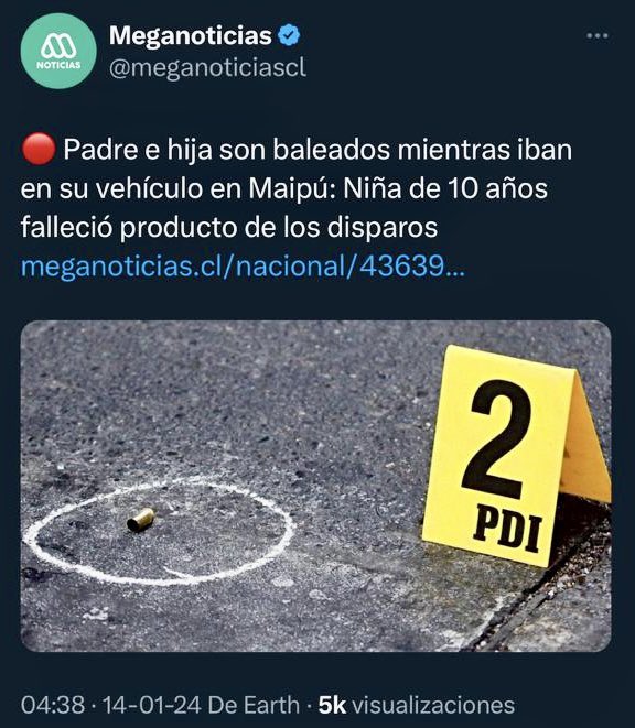 rodolfocarter's tweet photo. Antes fue un niño en Padre Hurtado, hoy es otro en Maipú. Y otra vez frases hechas y política añeja como respuesta a la tragedia, en algo que ya no sólo es inepto, sino que francamente cruel. Presidente @GabrielBoric, ¿cuántos muertos más para que abandone los lugares comunes, se decida a actuar y decrete el Estado de Excepción en favor de todos los chilenos?