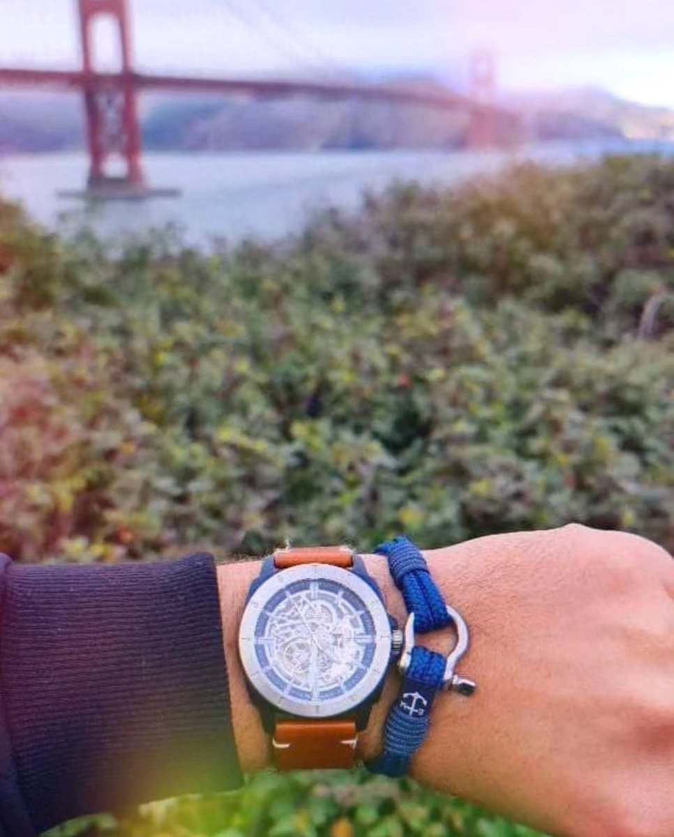 Chart a course for discovery with the BM Nautical Bracelet — your steadfast companion against the striking silhouette of the #SanFranciscoBay.  #BMNautical #EndlessExploration #IrishMade #WanderlustWarranty #DurableDesign #WaterproofWonder #SanFranciscoSights #AdventureAwaits