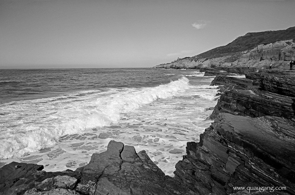 quaygang's tweet photo. “Cabrillo Tides.”

©2024 Gary L. Quay

The surf during a king tide at Cabrillo National Monument, San Diego, California.

Camera: Fuji GSW690III
Lens: 65mm Fujinon
Film: Kodak TMax 400 developed in PMK Pyro
 #california #garyquay #photography #blackandwhite #filmphotography https://t.co/cBD7H6sRZg