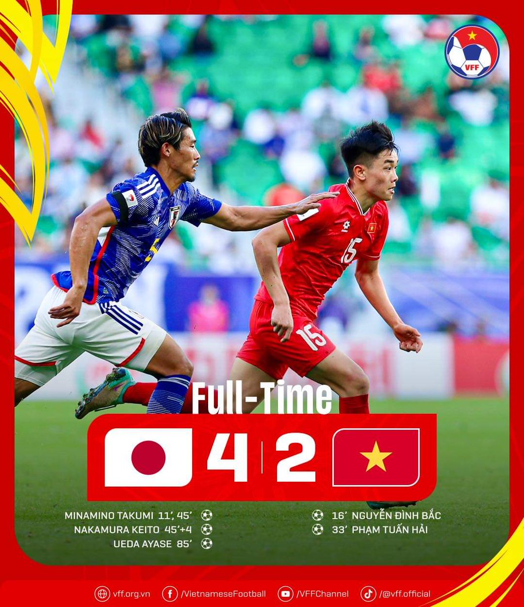 A brave and courageous performance from the team against a very strong Japanese side.

Let's hope for a great result vs Indonesia in the next match. We still stand a chance advancing to the next round.