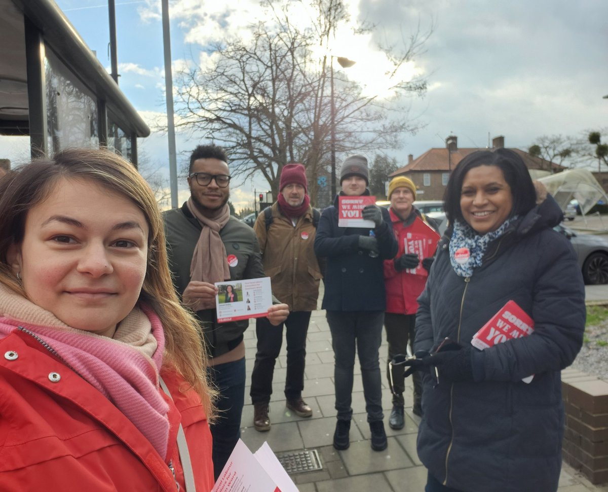 First canvass of the year in chilly Downham- picking casework and lots of support for the Labour Party 🌹