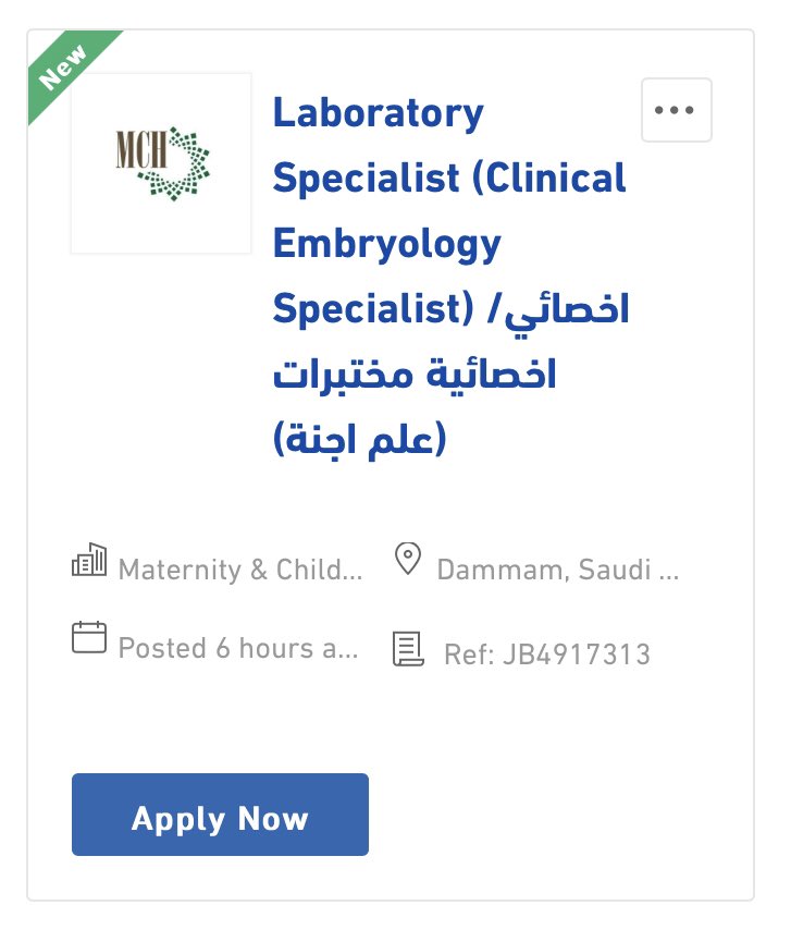 🔬اعلان وظيفي :

يعلن تجمع الشرقية الصحي عن احتياجه الى أخصائي مختبر مع خبرة لا تقل عن سنة في مجال أطفال الأنابيب في مستشفى الولادة والاطفال في الدمام :

recruitment.ehc.med.sa/en/saudi-arabi…