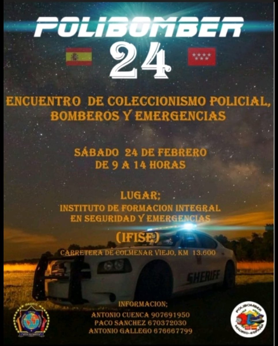 IPAMadrid's tweet photo. @Ipamadrid está preparando de nuevo Poli Bomber. Edición 2024.
Será el próximo día 24 de febrero de 09:00 horas a 14:00 horas en el IFISE. Aparcamiento gratuito. No faltes. 
Cómo siempre... Te esperamos. https://t.co/slB5ByjqfZ