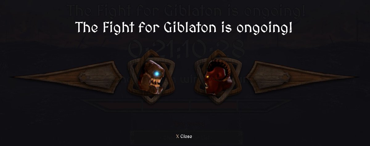 20 hours left.

You can play with your weapons and upgrade your power to boost your team odds of winning.

Random snapshot will be taken withing these remaining hours that will officiate the winning team. 

Pick your side, fight for your team, conquer Giblaton ⚔️💥