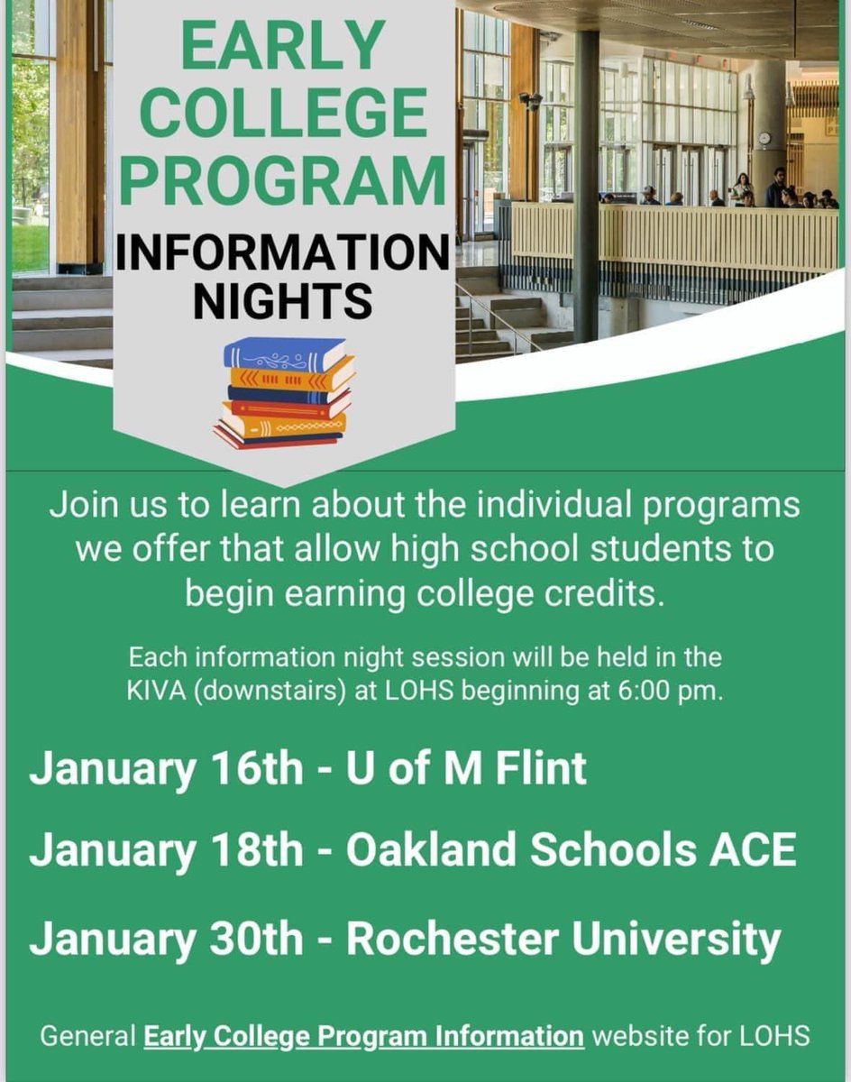 Rosa Everitt (@rosaaeveritt) on Twitter photo This week <a href="/LkOrionHS/">Lake Orion High School</a>, we kick off with 2 of our Early Middle College programs! This week <a href="/LkOrionHS/">Lake Orion High School</a>, we kick off with 2 of our Early Middle College programs!