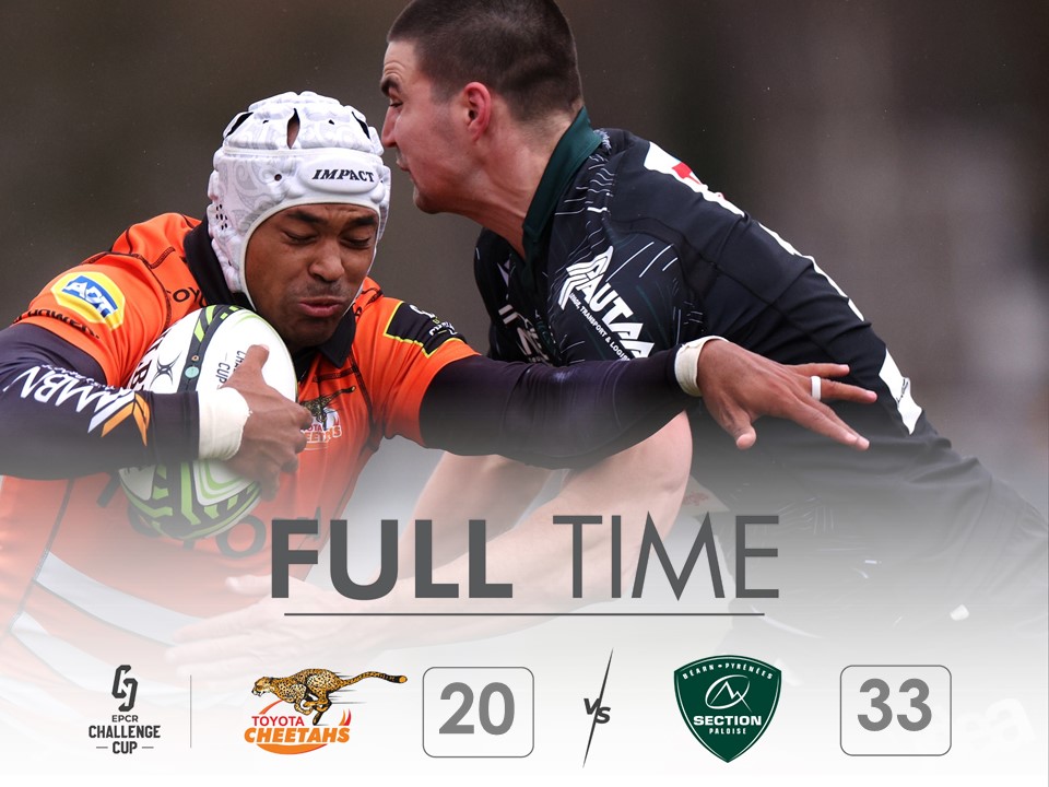 Full Time: 🏆EPCR Challenge Cup Toyota Cheetahs 20-33 @SectionPaloise Not the results we hoped for but a HUGE thank you for your support! 🙌 #CHEvPAU #EPCRChallengeCup @ToyotaSA