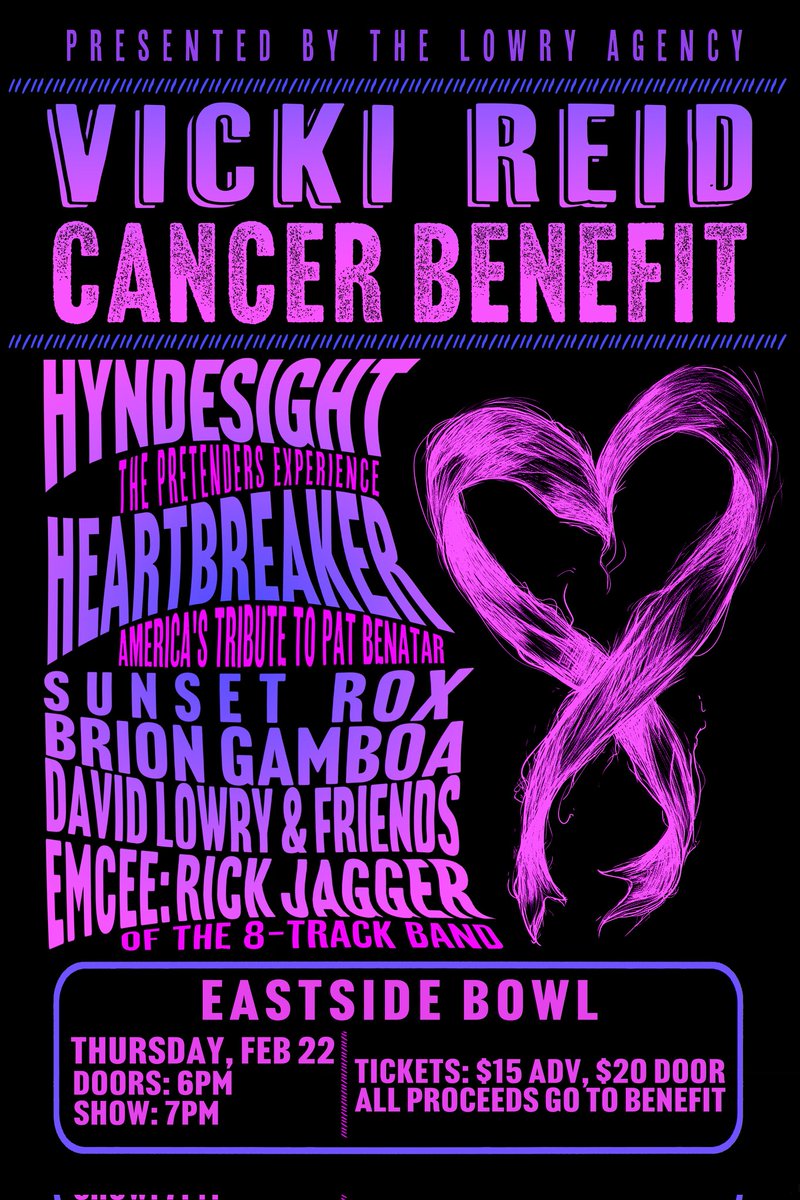 Get your tickets here! seetickets.us/event/vickie-r… #Nashville #cancer #benefit #thelowryagency #davidlowry #vickireid #heartbreakertribute #fuckcancer