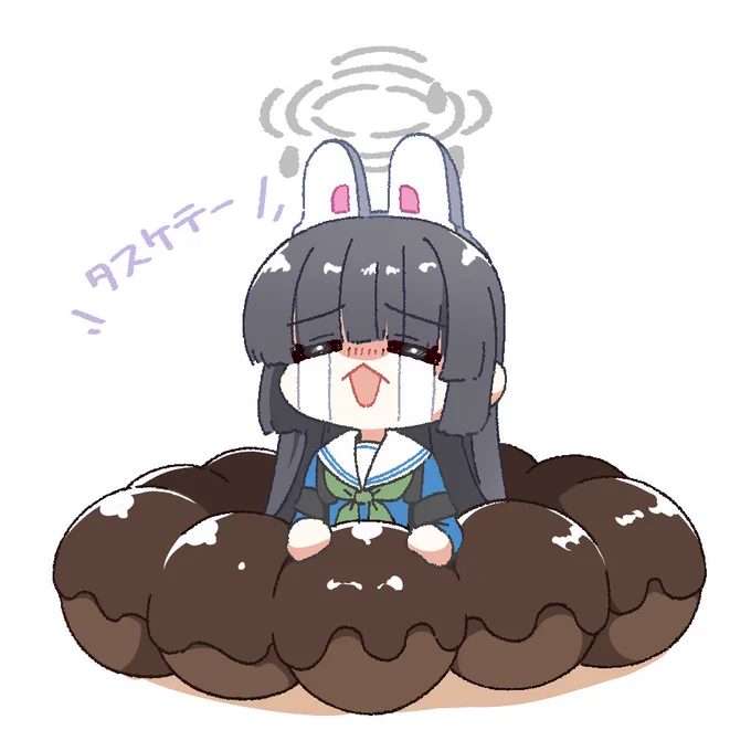 #寒さに負けないクマの絵日記 ポン・デ・ダブルショコラに閉じ込められらミユ