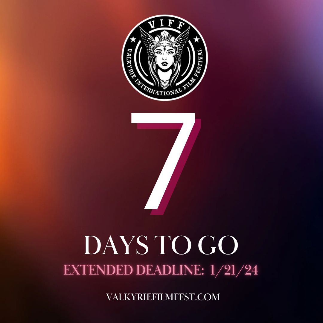 Valkyriefest's tweet photo. Only one week left until our Extended Deadline! We are looking for #documentaryfeatures, #documentaryshorts, #featurefilms, #shortfilms, #studentfilms, and #experimentalfilms. Submit your work on #filmfreeway: https://t.co/qjeYsNtE36 https://t.co/8xTnLUUxQ5