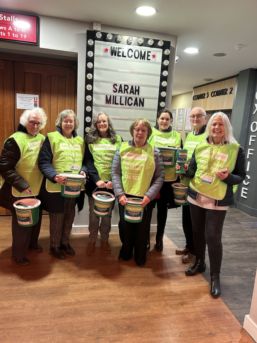 A massive thank you to @SarahMillican75 for raising awareness of @Samaritans and those attending, who kindly donated to @BrierleyHillSam after the show on Saturday evening at the @WolvesGrand 💚 👏