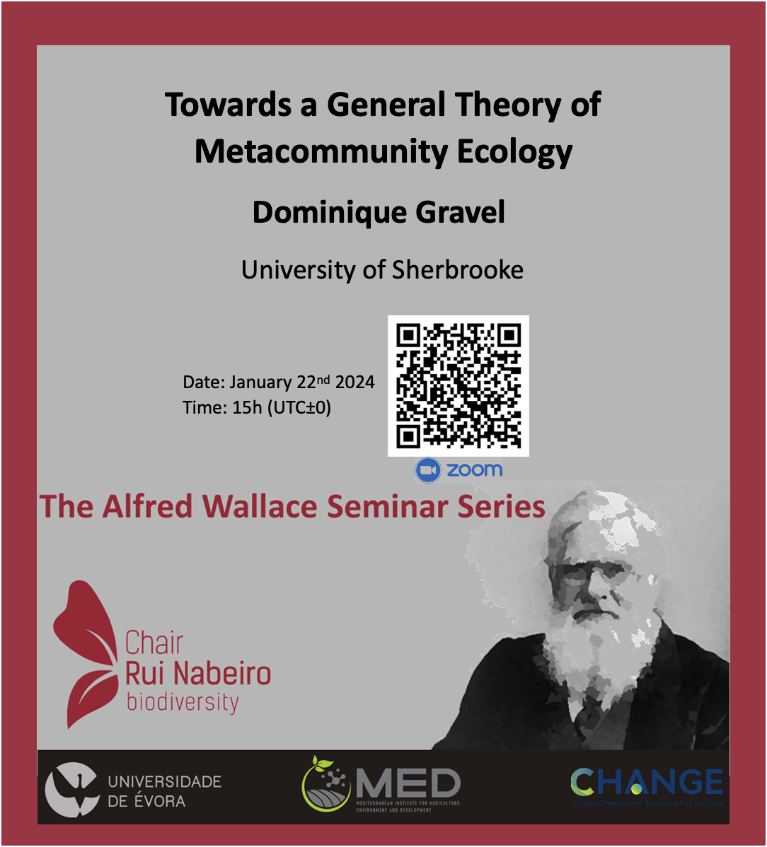 Our last Wallace Talk: "Towards a General Theory of Metacommunity Ecology", by Dominique Gravel from the University of Sherbrooke.
Link to talk: videoconf-colibri.zoom.us/j/97952043596