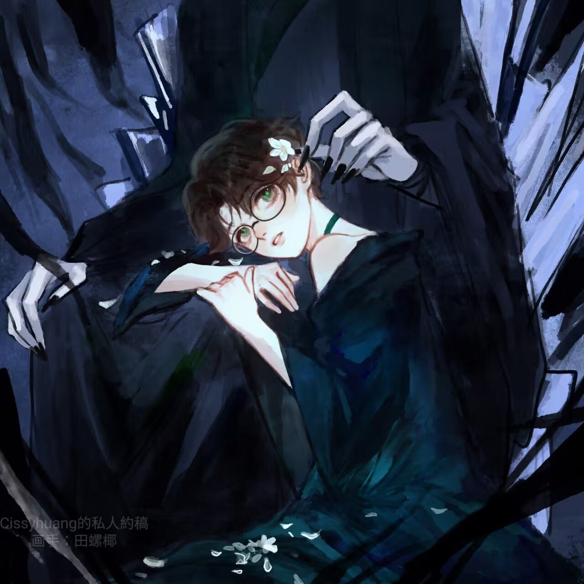 A few years later...Severus Snape finde the boy who was missing with his cat from Hogwarts several years ago..
But...
🤫
One ending of the Harry potter and Voldy cat AU story...
我可爱的画手根据我的要求，把我想要的画面画了出来😏
#Harrymort #Tomarry