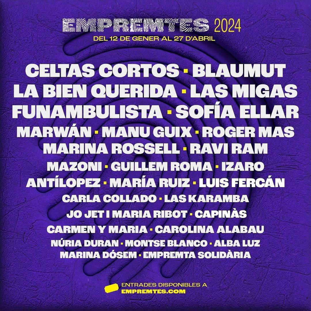 meteoricamusic's tweet photo. El festival #Empremtes de #Barcelona ya ha arrancado y podremos disfrutar en @Sala_Apolo de los directos de @SofiaEllar el 27 de enero y @esfunambulista el 19 de abril !! 💣🔥🚨🚨 https://t.co/DzfMMnvvei