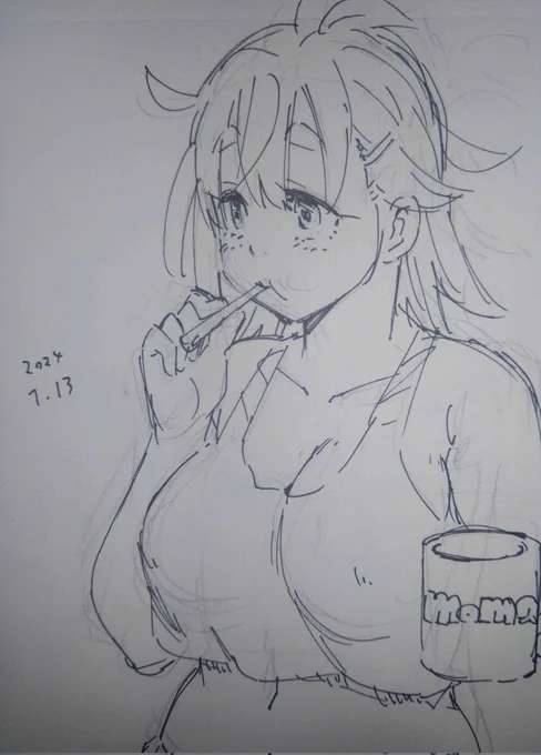 アナログ絵をアップしたかったけど果てしなく無理だった 