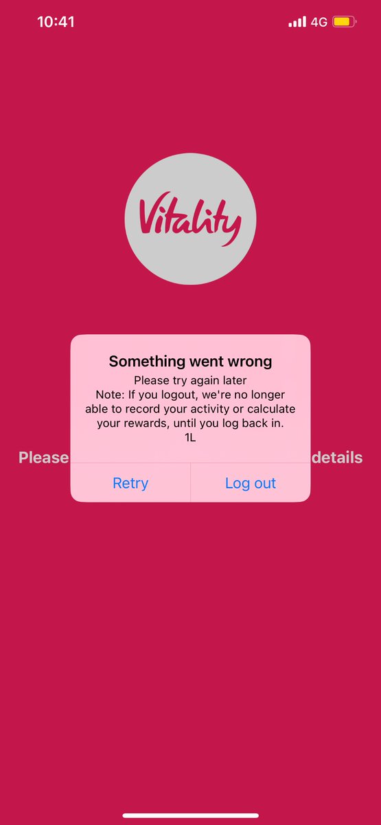 @Vitality_UK your app isn’t working, please advise