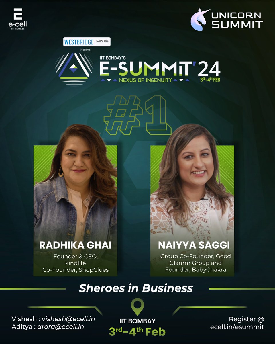 For our first launch of Unicorn Summit we have none other than Radhika Ghai, India's first woman to enter the unicorn club as Co-Founder of ShopClues. As Founder & CEO of Kindlife, she is enabling a new age of beauty & wellness ecosystem. 

Naiyya Saggi, the Co-Founder of 
Good