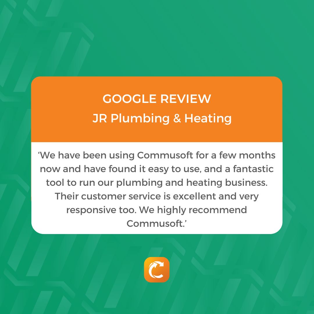 Commusoft's tweet photo. Thrilled to receive such high praise from our valued users! 🌟 Hearing that Commusoft has been a game-changer for their plumbing and heating business in just a few months means the world to us. 🛠️💬#customersucess #googlereview https://t.co/029A6HjfkO