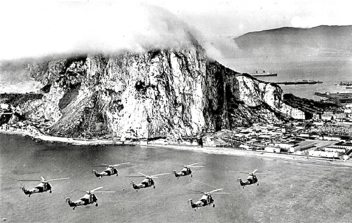 Fortress Aviation (@fortressgib) on Twitter photo A flight of <a href="/RoyalNavy/">Royal Navy</a> Wessex #Helicopters, from Aircraft Carrier HMS Albion, overfly <a href="/RAF_Gib/">RAF Gibraltar</a> #Gibraltar from the east. Taken in April, 1985 ๐ฌ๐ฎ๐ฌ๐ง A flight of <a href="/RoyalNavy/">Royal Navy</a> Wessex #Helicopters, from Aircraft Carrier HMS Albion, overfly <a href="/RAF_Gib/">RAF Gibraltar</a> #Gibraltar from the east. Taken in April, 1985 ๐ฌ๐ฎ๐ฌ๐ง