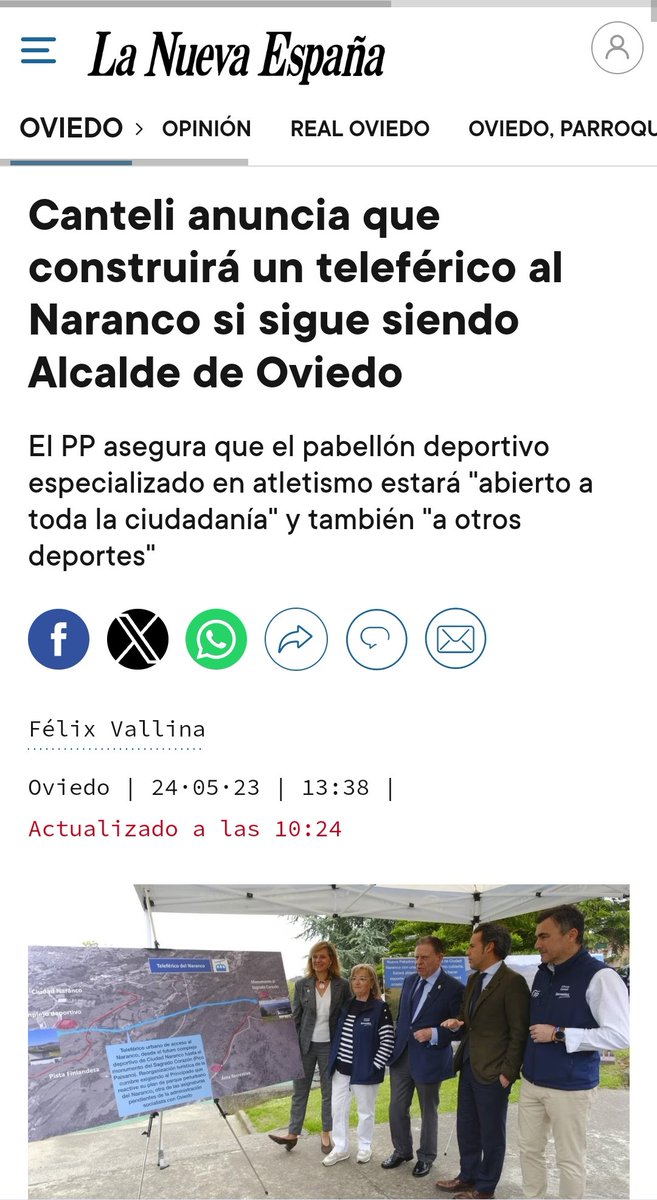 MiraPahi's tweet photo. @funiculikanteli Recorte de La Nueva España, el panfleto del ayuntamiento, del 24 de Mayo del 2024. https://t.co/bqNDf1YTcf