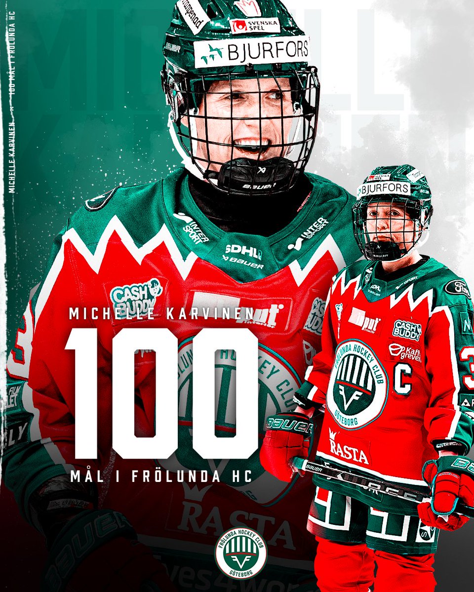 frolunda_hc's tweet photo. Målet är Michelle Karvinens 100:e mål i Frölunda HC och blir vår första damspelare att nå den milstolpen! https://t.co/oODo0F1HXf