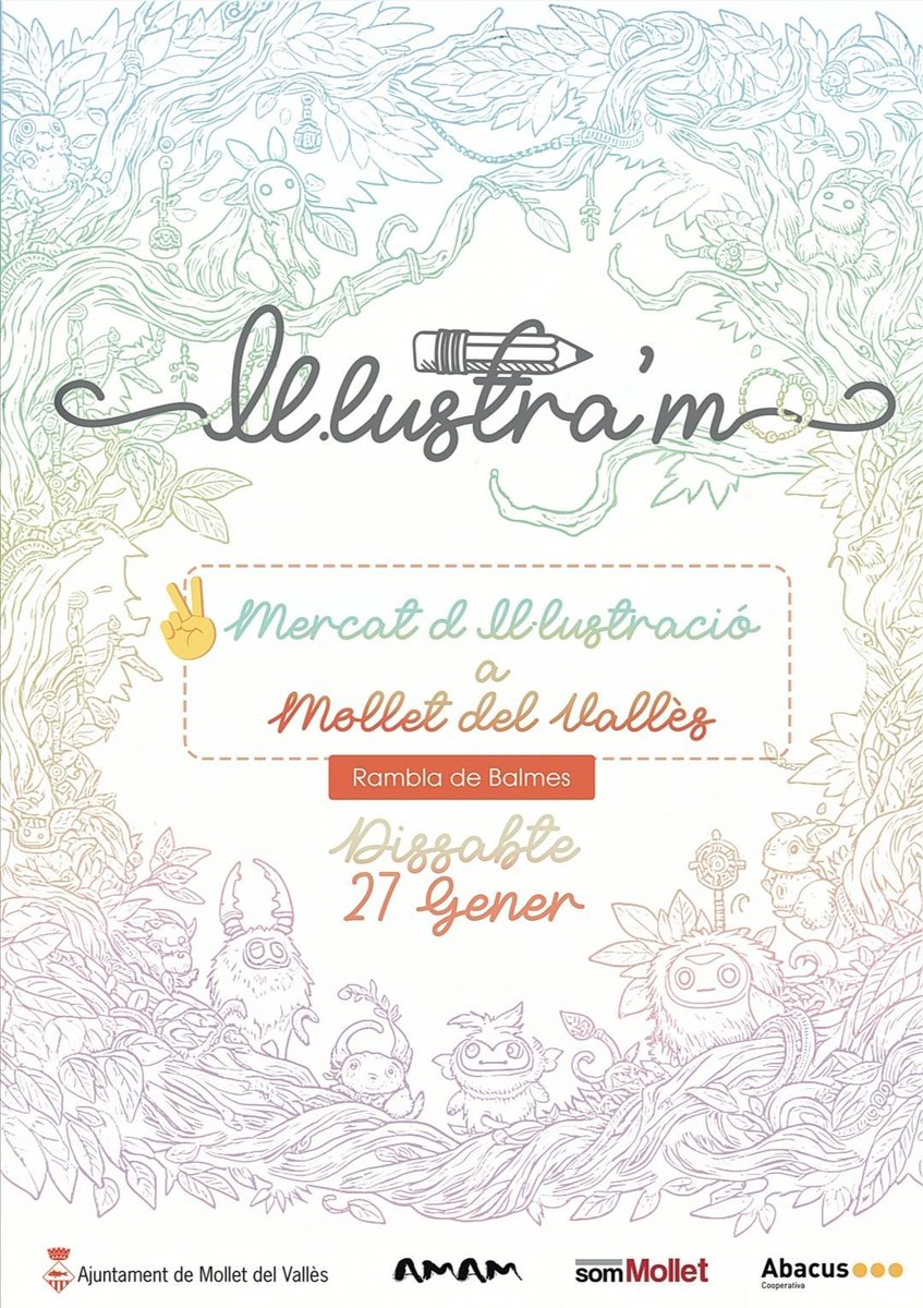 Ya tenemos aquí el cartel del 𝕀𝕀 𝕄𝕖𝕣𝕔𝕒𝕥 𝕕'𝕚𝕝.𝕝𝕦𝕤𝕥𝕣𝕒𝕔𝕚𝕠 - 𝕀𝕝.𝕝𝕦𝕤𝕥𝕣𝕒'𝕄 🖤

Estamos encantades de volver a las calles de Mollet con 🎨 ARTE más cercano (y muchas veces, desconocido).

Colabora #Abacus Mollet, #molletdibuixa, #viumollet y <a href="/DiariSomMollet/">SomMollet i Baix Vallès</a>