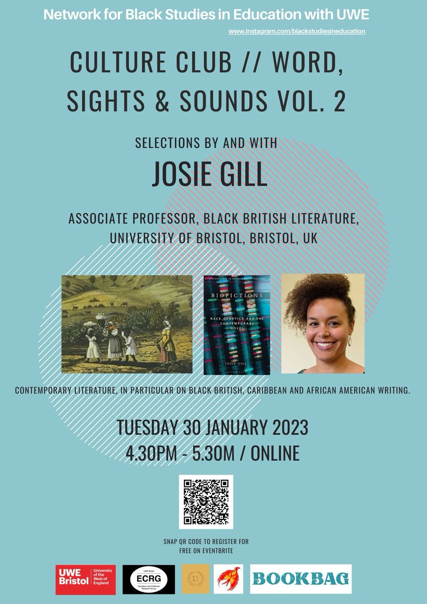 New ECRG Blog post detailing an exciting upcoming event (free and online)! blogs.uwe.ac.uk/education/cult… Tuesday 30th Jan, 4:30-5:30pm, online Eventbrite link: eventbrite.co.uk/e/culture-club…